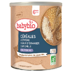 Babybio Céréales Verveine Fleur d'Oranger Camomille 6 Mois et + Bio 220 g