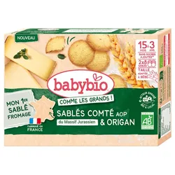 Babybio Sablés Comté & Origan de 15 Mois à 3 Ans Bio 16 Sablés