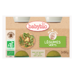 Babybio Légumes verts, dès 4 mois, 2*130g