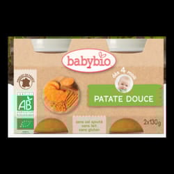Babybio patate douce, dès 4mois, 2*130g