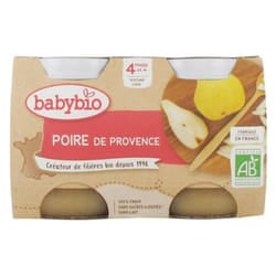 Babybio Poire 4 Mois et + Bio 2 Pots de 130 g