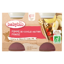 Babybio Pomme Fraise 6 Mois et + Bio 2 Pots de 130 g
