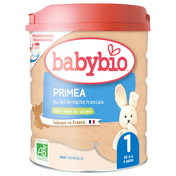 Babybio Primea 1 au Lait de Vache Français de 0 à 6 Mois Bio 800 g