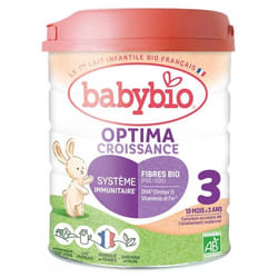 Babybio Optima Croissance 3 au Lait de Fermes Françaises de 10 Mois à 3 Ans Bio 800 g