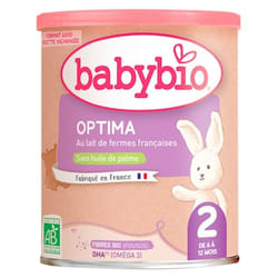 Babybio Optima 2 au Lait de Fermes Françaises de 6 à 12 Mois Bio 400 g
