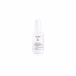 VICHYCapital SoleilFluide anti-photovieillissementUv Age Daily Spf 50+40mlLe fluide anti-photovieillissement UV-AGE DAILY SPF50+ est formulé avec la technologie brevetée Netlock qui piège les filtres UV dans un film ultra-fin pour une tenue homogène et infaillible. Ce produit protège efficacement des UVA (PPD 46)