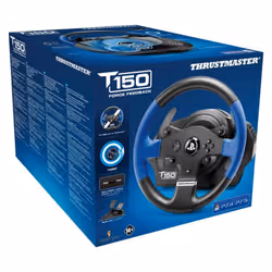 Thrustmaster T150 Force Feedback Volant + pédales PC,PlayStation 4,Playstation 3 USB Noir, Bleu - Vue supplémentaire 6