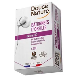 Douce Nature Bâtonnets d'Oreille Coton Bio 200 Unités