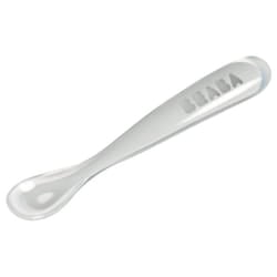 Béaba Cuillère Silicone 1er Âge 4 Mois et + - Couleur : Gris