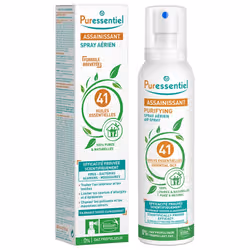 Puressentiel Assainissant Spray Aérien aux 41 Huiles Essentielles 200 ml est un spray à la formule brevetée de 41 Huiles Essentielles Botaniquement et Biochimiquement Définies (HEBBD). Il agit pour traiter l'air intérieur