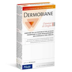 Cheveux et ongles 40 Gelules Dermobiane Cheveux Et Ongles Pileje