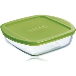 Pyrex PYRG4CCA17 boîte hermétique alimentaire Carré Vert, Transparent