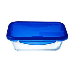 Pyrex Cook & Go Boîte de cuisson et de conservation en verre rectangulaire - 0.80 l - Couvercle 100% hermétique et étanche