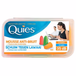 Quies Mousse Anti-Bruit 3 Paires - Couleur : Couleurs assorties