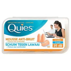 Quies Mousse Anti-Bruit 3 Paires - Couleur : Couleur chair