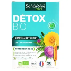 Détox Bio 20 ampoules Draine & Détoxifie Santarome