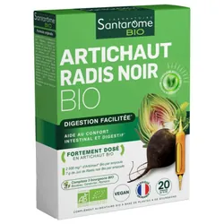 Artichaut Radis Noir Bio 20 ampoules Facilite la digestion Santarome