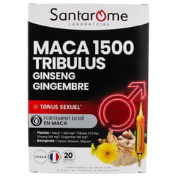 Santarome Maca 1500 Tribulus Ginseng Gingembre 20 Ampoules