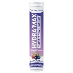 Santarome Hydra'Max Booster d'Hydratation 20 Pastilles Effervescentes - Goût : Framboise-Myrtille