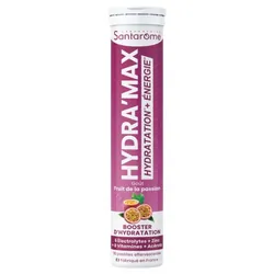Santarome Hydra'Max Booster d'Hydratation 20 Pastilles Effervescentes - Goût : Fruit de la passion