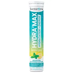 Santarome Hydra'Max Booster d'Hydratation 20 Pastilles Effervescentes - Goût : Menthe-Citron