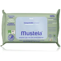 Mustela Compostable at Home Cleansing Wipes pour bébé 60 pcs