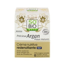 SO'BIO CRÈME NUTRITIVE REDENSIFIANTE NUIT PRÉCIEUX ARGAN PEAUX MATURES 50ML