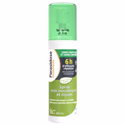 Parasidose Moustiques Zone Tropicale et Zone Tempérée Spray Anti-Moustiques et Tiques 100 ml