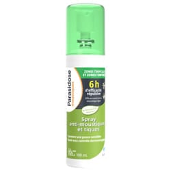Parasidose Moustiques Zone Tropicale et Zone Tempérée Spray Anti-Moustiques et Tiques 100 ml