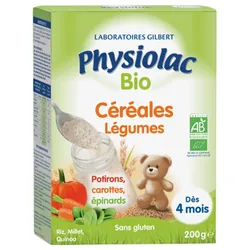 Physiolac Bio Céréales Légumes Dès 4 Mois 200 g