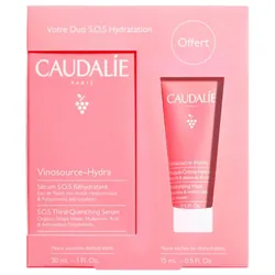 Caudalie Vinosource Hydra Sérum S.O.S Réhydratant 30 ml + Masque-Crème Hydratant 15 ml Offert