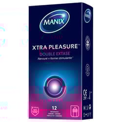 Préservatifs Double Extase x12 Nervuré et Forme Stimulante Manix