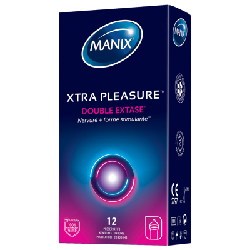 Préservatifs Double Extase x12 Nervuré et Forme Stimulante Manix