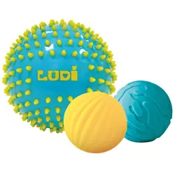 LUDI BALLES SENSORIELLES Bleues par 3