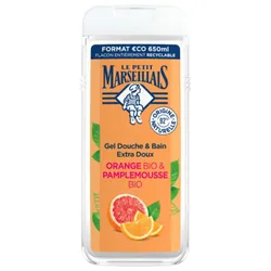 Le Petit Marseillais Gel Douche & Bain Extra Doux Orange & Pamplemousse Bio 650 ml