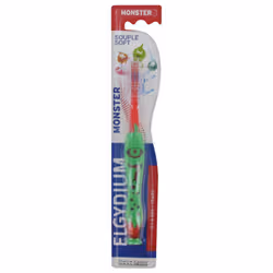 Elgydium Monster Brosse à Dents 2-6 Ans Souple - Couleur : Rouge et Vert