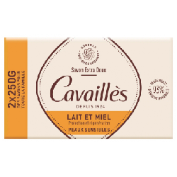 Rogé Cavaillès Savon Extra Doux Lait et Miel Lot de 2 x 250 g