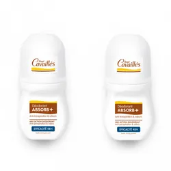 Rogé Cavaillès Déodorant Absorb+ sans parfum 48h Roll'On - 2 x 50ml