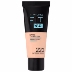 Maybelline New York Fit Me ! Fond de Teint Fluide Matte + Poreless 30 ml - Teinte : 220 Beige Naturel