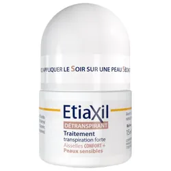 Confort + Aisselles 15ml Detranspirant Peaux Sensibles Etiaxil