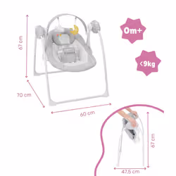 Badabulle B012303 balançoire pour bébé Siège de balançoire pour bébé 1 siège(s) Gris, Blanc - Vue supplémentaire 5