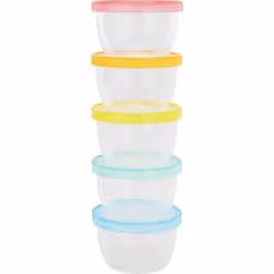 Badabulle B004304 pot pour bébé alimentaire Bleu, Rose, Transparent, Jaune