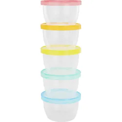 Badabulle B004304 pot pour bébé alimentaire Bleu, Rose, Transparent, Jaune