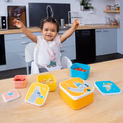 Badabulle B005800 gamelle Ensemble boîte repas Polypropylène (PP) Bleu, Orange, Rose, Jaune 4 pièce(s) - Vue supplémentaire 3