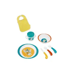 Badabulle Yummy sets pour les repas du nourrisson Bleu, Blanc, Jaune