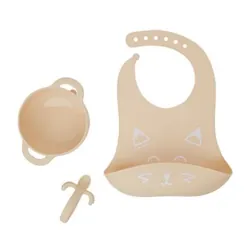 BabyMoov Set First ISY Fox sets pour les repas du nourrisson Beige, Blanc