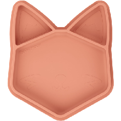 Assiette bébé compartimentée isy plate renard en silicone babymoov
