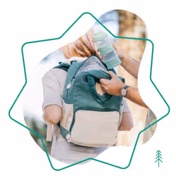 Badabulle Wickelrucksack sac à dos Sac à dos de voyage Beige, Vert Coton, Polyester, Poly-acétate de vinyle (PEVA) - Vue supplémentaire 2