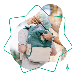 Badabulle Wickelrucksack sac à dos Sac à dos de voyage Beige, Vert Coton, Polyester, Poly-acétate de vinyle (PEVA)