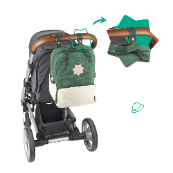 Badabulle Wickelrucksack sac à dos Sac à dos de voyage Beige, Vert Coton, Polyester, Poly-acétate de vinyle (PEVA)